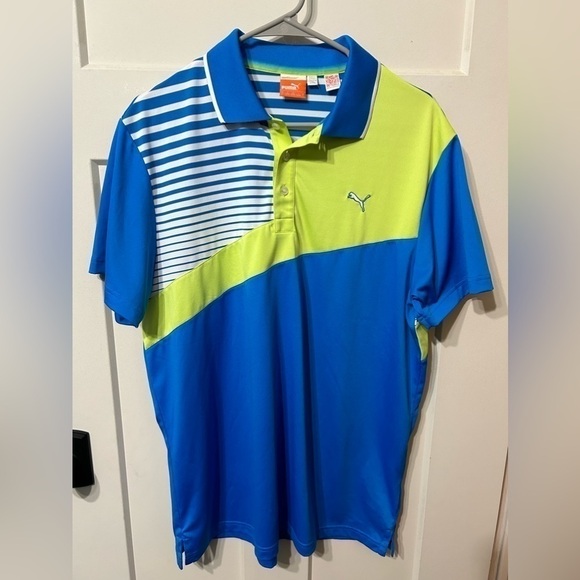 Puma Other - Puma Polo Shirt Adult Blue Green Lightweight Golf Rugby Mens Large